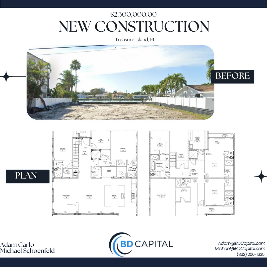 From vacant lot to luxury waterfront living 🌴✨
BD Capital is proud to finance this $2.3M new construction project in Treasure Island, FL. Excited to watch this vision come to life!