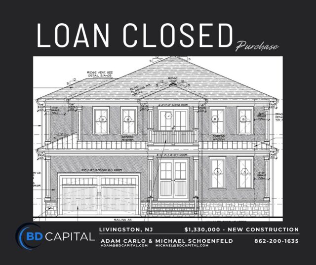 Another successful closing!

 $1,330,000 purchase | New Construction | Livingston, NJ

 Funding by BD Capital — your go-to private lender for fast, flexible financing.