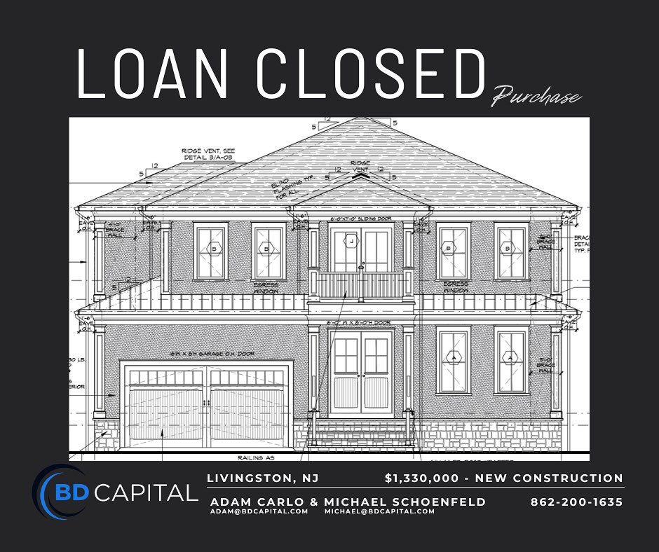 Another successful closing!

 $1,330,000 purchase | New Construction | Livingston, NJ

 Funding by BD Capital — your go-to private lender for fast, flexible financing.