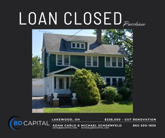 Loan closed! Purchase with gut renovation in Lakewood, OH.
Can’t wait to watch this project come to life and give these great bones a fresh start!